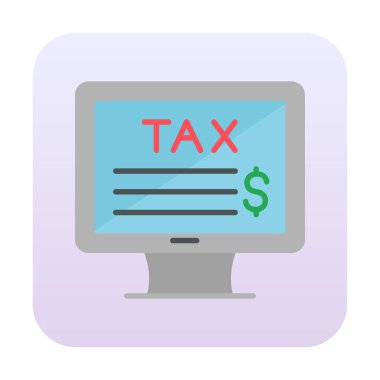 Çevrimiçi Vergi Ödenmiş simge tasarımı, vektör illüstrasyonu  