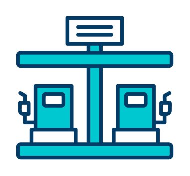 Modern Yakıt İstasyonu simgesinin vektör çizimi                  