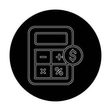 hesap makinesi düz simgesi, vektör illüstrasyonu