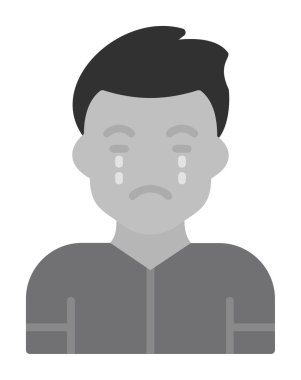 ağlayan kişi simgesi, vektör illüstrasyonu basit tasarım