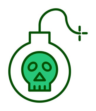 Kafatası vektör illüstrasyonlu bomba simgesi