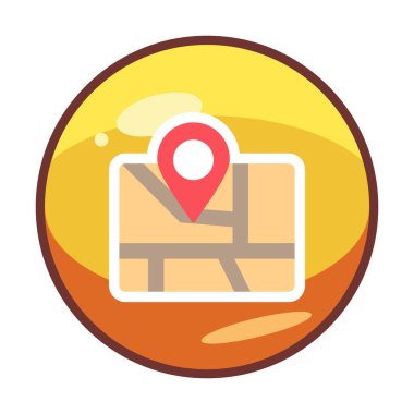 Konum iğnesi, vektör illüstrasyonlu harita simgesi