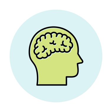 İnsan beyni ikon vektör tasarımını izole etti