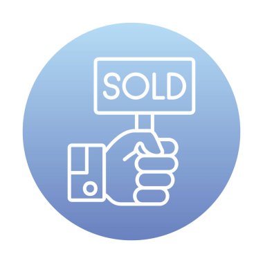 Beyaz arkaplanda simge vektörü satıldı 