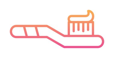 düz basit diş fırçası ikonu vektör illüstrasyon tasarımı