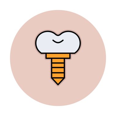 Diş implantı ikon vektör illüstrasyonu