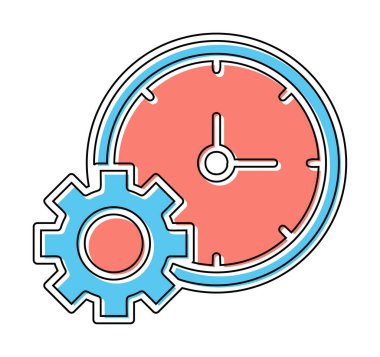 Zaman Yöneticisi web simgesi vektör illüstrasyonu