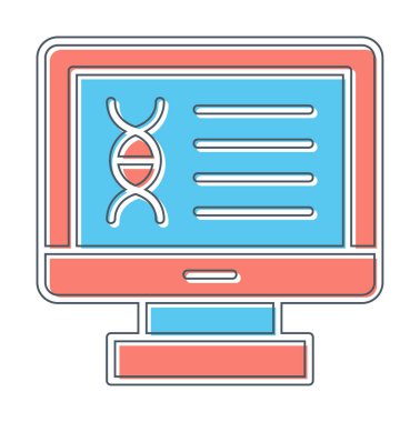 Bilgisayarda kromozom web simgesi. vektör illüstrasyonu