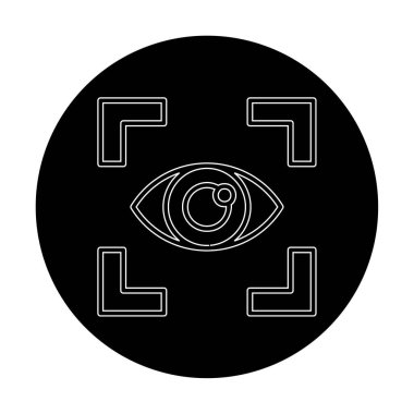 Vizyon düz simgesi, vektör çizim