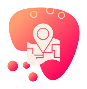 Konum iğnesi, vektör illüstrasyonlu harita simgesi