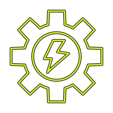 ışıklandırma cıvata simgesi iç dişli, vektör illüstrasyon basit tasarım