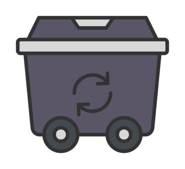 Çöp vektörü simgesi geri dönüşüm işareti