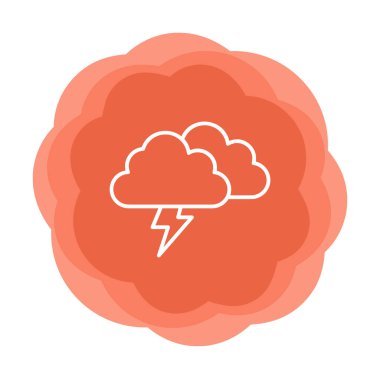 Yıldırım ikonlu fırtına bulutları. vektör illüstrasyonu                   