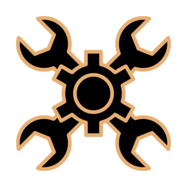 Düz servis ve vites simgesi. vektör grafiği