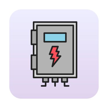 Güç simgesi, vektör illüstrasyonu. Yüksek Voltaj Kutusu              