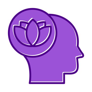 baş ve nilüfer çiçeği simgesi, vektör illüstrasyonu basit tasarım