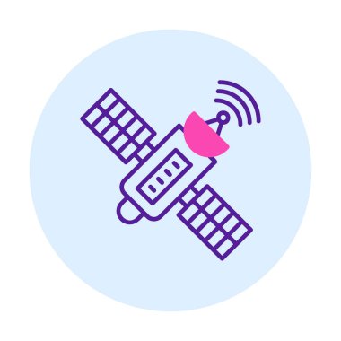 Uydu Simgesi, vektör illüstrasyonu 