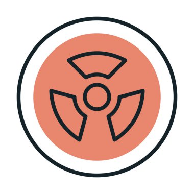 Radyasyon işareti. Web simgesi basit tasarım