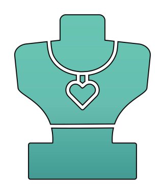 Kolye düz simgesi, vektör çizim                  