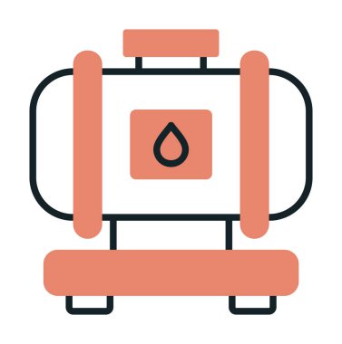 Fabrika tankı simgesi, vektör illüstrasyonu