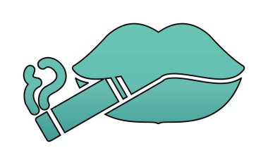 Düz Dumanlı ikon vektör illüstrasyonu