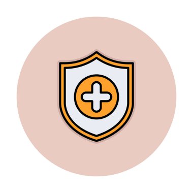 Basit Tıbbi Sigorta simgesi, vektör illüstrasyonu