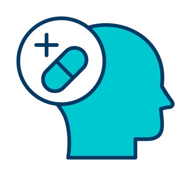 Tıbbi ve sağlık ikonu, vektör illüstrasyon. Ruh Sağlığı Konsepti                                    