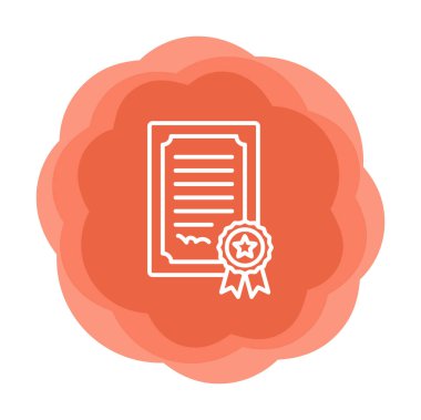 Sertifika vektör simgesi modern basit illüstrasyon                                 