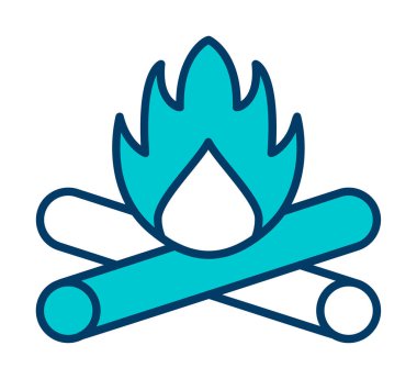 Basit Kamp Ateşi renk çizgisi resimlemesi 