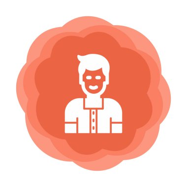 Avatar man simgesi, vektör illüstrasyonu  