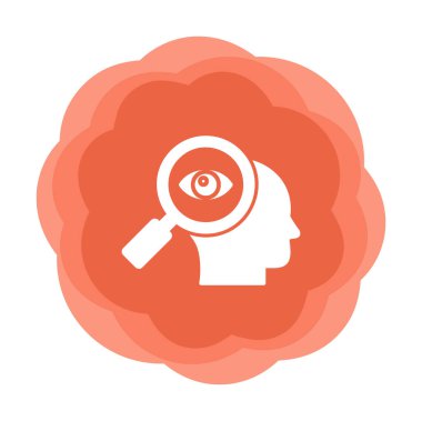 Büyüteç simgesiyle insan kafasının vektör çizimi