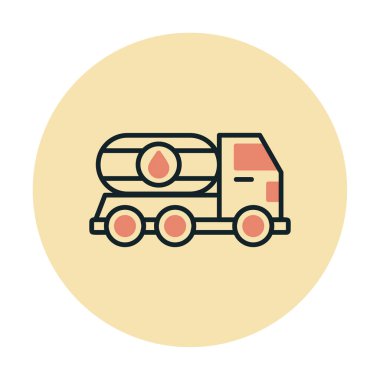 petrol kamyonu ikonu vektör illüstrasyonu