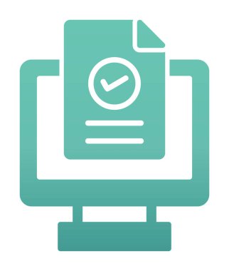 Bilgisayar ekranında web sitesi kayıt simgesi, vektör illüstrasyonu basit tasarım