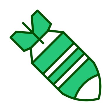 Nükleer bomba ikonu, vektör illüstrasyonu