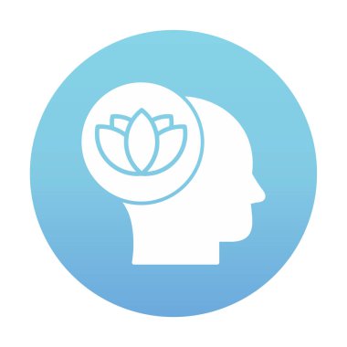 baş ve nilüfer çiçeği simgesi, vektör illüstrasyonu basit tasarım