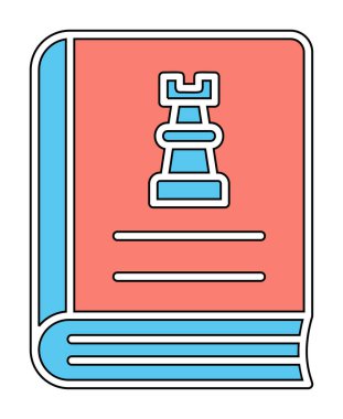 Satranç taşı simgesi, vektör illüstrasyonlu kitap