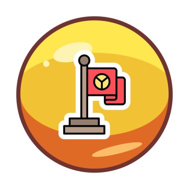 Barış bayrağı simgesi, vektör illüstrasyonu 