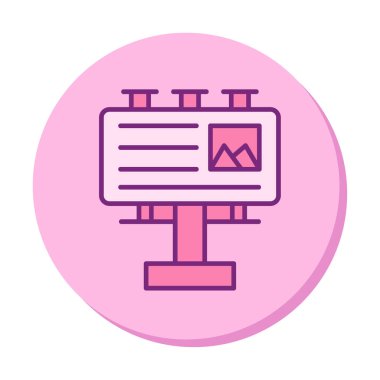 Billboard simgesinin vektör illüstrasyonu 