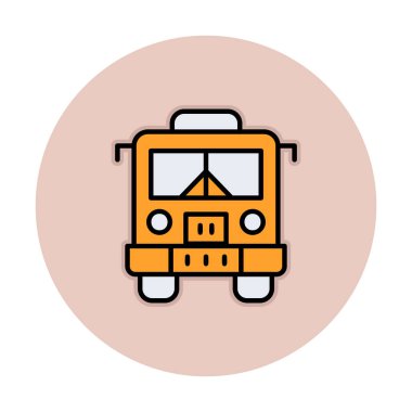 Toplu Taşımacılık web simgesi, vektör illüstrasyonu