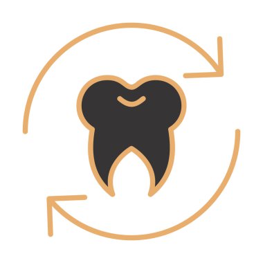 Diş Tedavi simgesi, vektör illüstrasyonu  