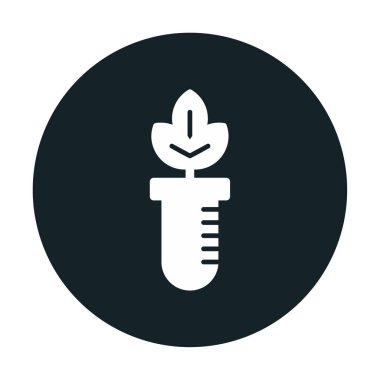 Test tüpü simgesine bitki, vektör illüstrasyonuName 