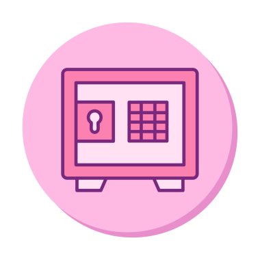 Güvenli kutu simgesi, vektör illüstrasyonu 