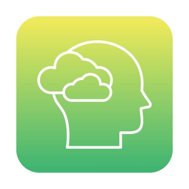 Bulut simgesi olan beyin, vektör illüstrasyonu