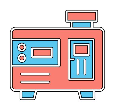 Elektrik jeneratörü çizgi simgesi biçimi, vektör illüstrasyon tasarımı