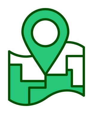 Konum iğnesi, vektör illüstrasyonlu harita simgesi