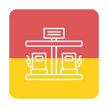 Modern Yakıt İstasyonu simgesinin vektör çizimi                  