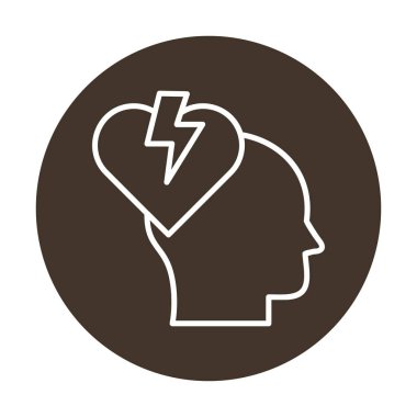 kırık kalp simge vektör çizim