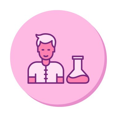 Basit vektör izole illüstrasyondaki bilim adamı simgesi                                    