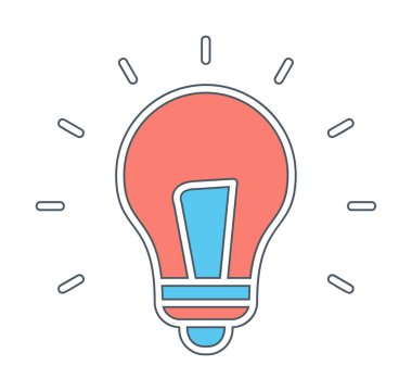 Fikir ampulü simgesi, vektör illüstrasyon tasarımı