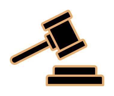 Basit yassı adalet hukuku ikonu çizimi